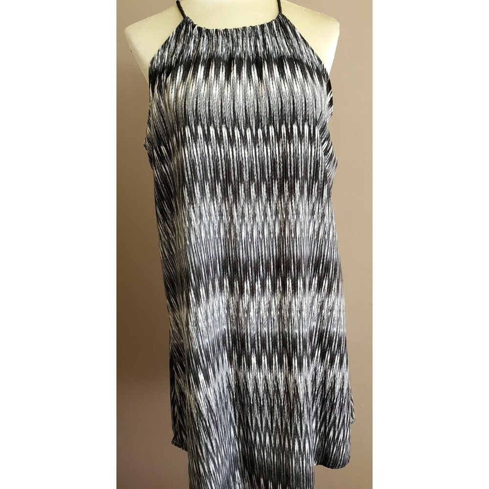 Fifth & Park Sun Dress XL Coverup Black White Sleeveless Shift Beach Pool Resort